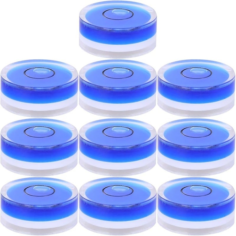 مستوى الفقاعة الأكريليك الأزرق 25×10 مم 10 قطع أداة قياس دقيقة عالمية لمعايرة قياس الأسطح - Image 5